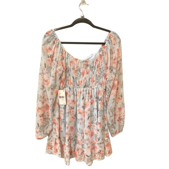 NWT NEXT UP Floral Long Sleeve Babydoll Minidress, size 5/6 - Picture 7 of 8